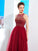 Sleeveless Scoop Floor-Length A-Line/Princess Beading Tulle Dresses