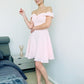 Satin Sleeveless Off-the-Shoulder A-Line/Princess Short/Mini Homecoming Dresses