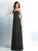 One-Shoulder Beading Sleeveless A-Line/Princess Long Chiffon Dresses