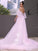 Tulle Sweetheart A-Line/Princess Sleeves Short Court Applique Train Wedding Dresses