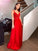 Floor-Length V-neck A-Line/Princess Applique Sleeveless Tulle Dresses