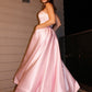 Satin Ruffles A-Line/Princess Sleeveless Strapless Floor-Length Dresses