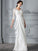 Sheath/Column Sleeves Chiffon V-neck 3/4 Floor-Length Wedding Dresses