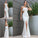 Sleeveless Stretch Strapless Crepe Sheath/Column Floor-Length Wedding Dresses