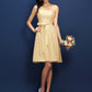 One-Shoulder Sleeveless A-Line/Princess Lace Short Lace Bridesmaid Dresses