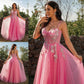 Tulle Straps Applique A-Line/Princess Sleeveless Floor-Length Dresses
