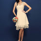 V-neck A-Line/Princess Lace Sleeveless Short Bridesmaid Dresses