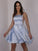 Satin A-Line/Princess Straps Spaghetti Bowknot Sleeveless Short/Mini Dresses