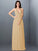 V-neck Pleats Long Sleeveless A-Line/Princess Chiffon Bridesmaid Dresses