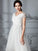 Short A-Line/Princess Sleeves V-neck Asymmetrical Tulle Wedding Dresses