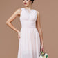 Sleeveless Jewel A-Line/Princess Ruched Floor-Length Chiffon Bridesmaid Dresses
