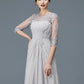 Scoop Sleeves 3/4 of Floor-Length A-Line/Princess Ruffles Mother Chiffon the Bride Dresses