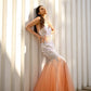 Tulle Trumpet/Mermaid V-neck Sleeveless Floor-Length Sequin Dresses