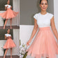 Sleeveless A-Line/Princess Short/Mini Lace Jewel Chiffon Homecoming Dresses