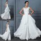 Ruffles Sleeveless A-Line/Princess Floor-Length Scoop Chiffon Wedding Dresses