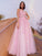 Halter A-Line/Princess Tulle Applique Sleeveless Floor-Length Dresses