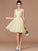 A-Line/Princess Sash/Ribbon/Belt V-neck Short/Mini Sleeveless Chiffon Bridesmaid Dresses