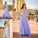 Applique Scoop Sleeveless A-Line/Princess Chiffon Sweep/Brush Train Dresses