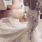 Illusion Neckline Lace Appliques Mermaid Long Sleeves Court Train Ivory Wedding Dresses